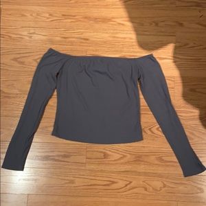 Off the shoulder fitted long sleeve